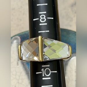 Silpada K&R KRR0126 Dual Crystal Ring_Brass and Crystal_Size 9